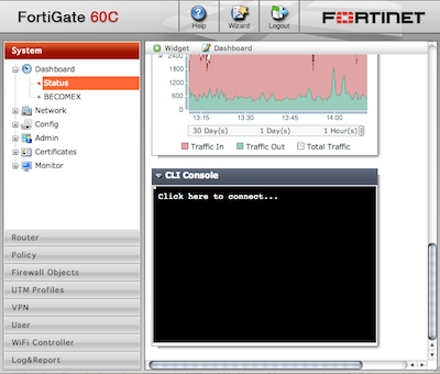 Console Fortigate